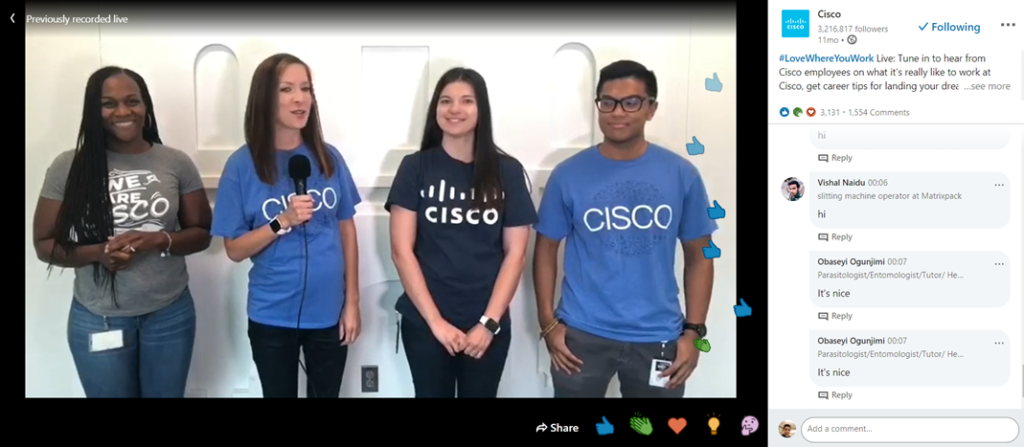 CISCO Live video focussing on corporate culture