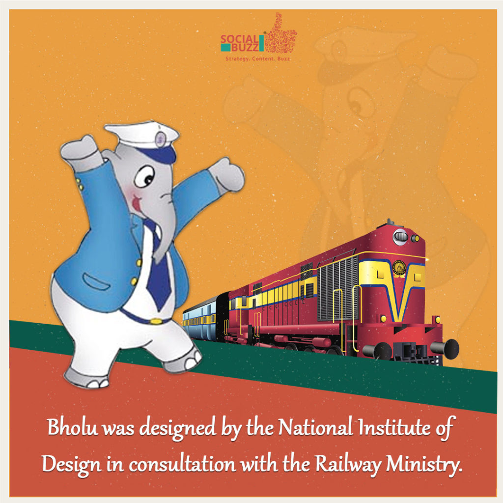 Bholu, the mascot, was designed by NID and Railway Ministry