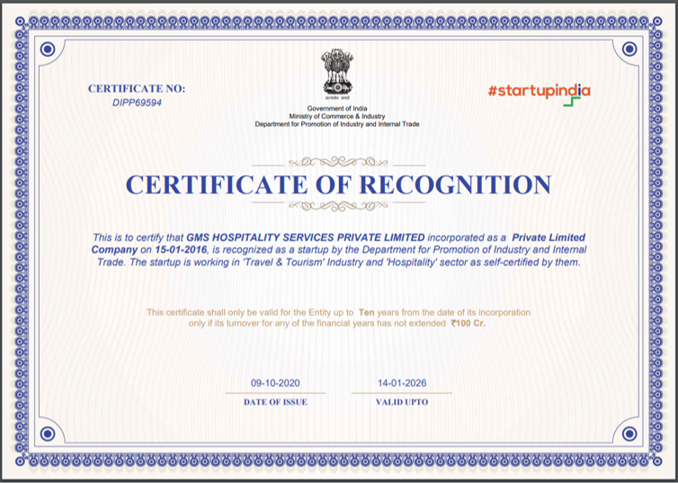 Social Buzz's parent company GMS Hospitality recognized by DPIIT Startup India scheme