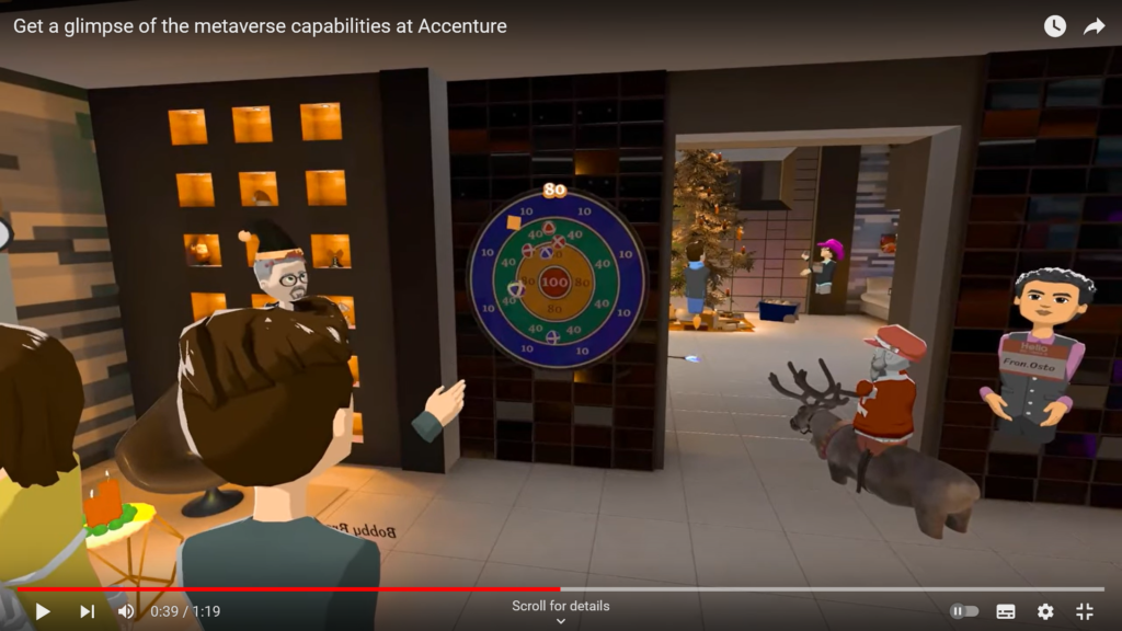 A glimpse of Fun filled activities for your avatar at the Nth floor at Accenture metaverse 