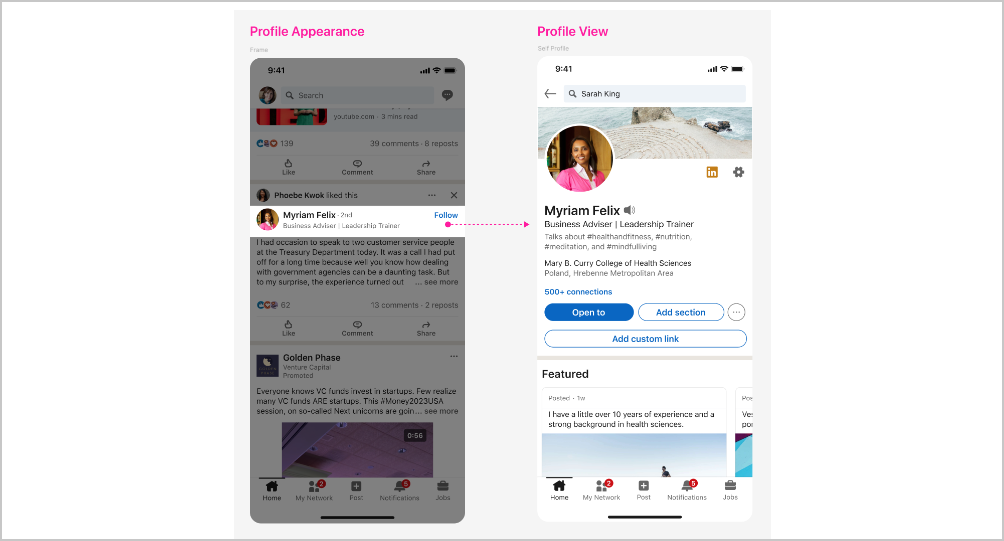 LinkedIn Profile Appearance versus LinkedIn Profile Views
